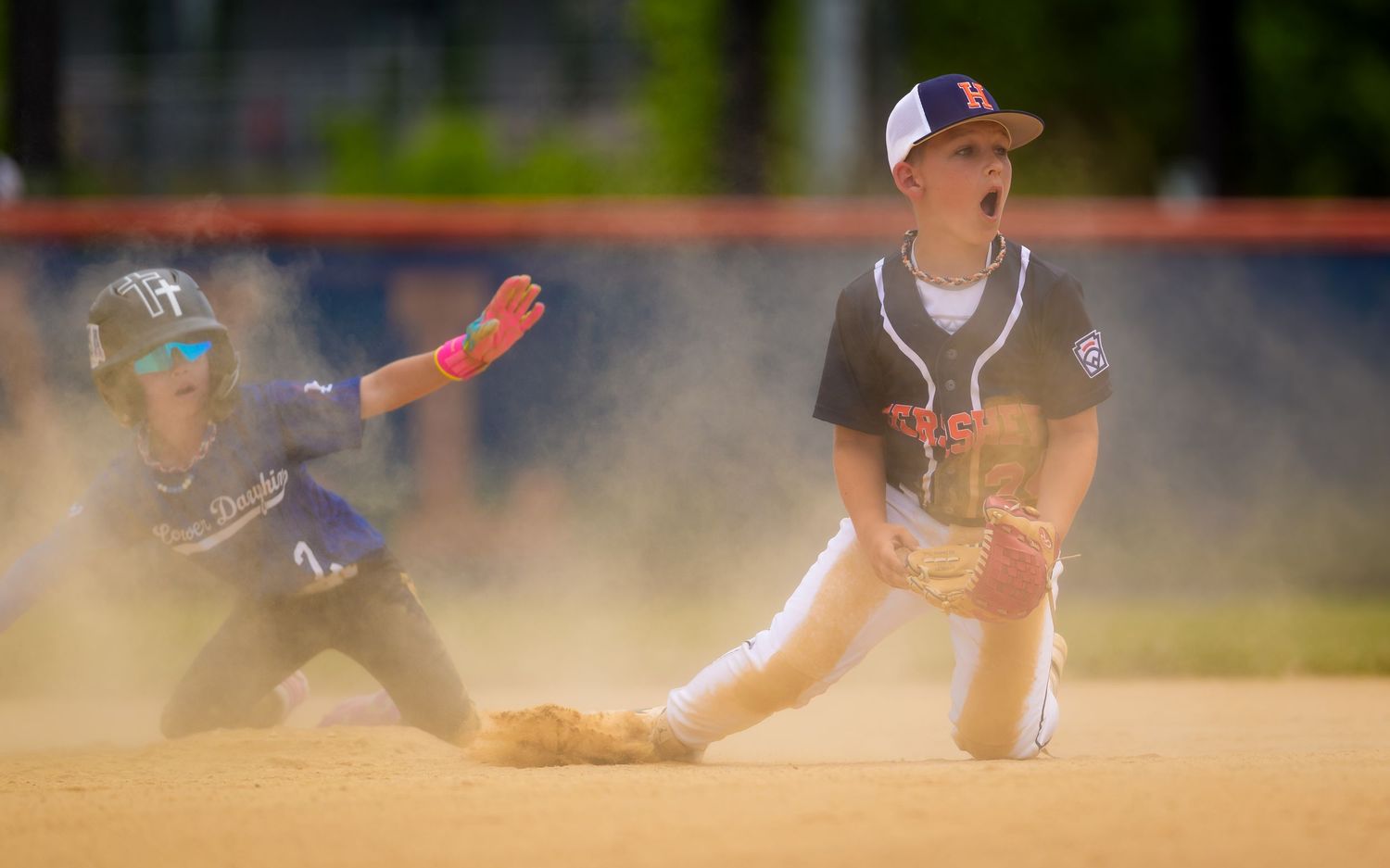 Hershey Little League player sliding into home plate at 10U-12U Summer Slam, by Deanna Fox, SportsFox Photography, Hershey PA