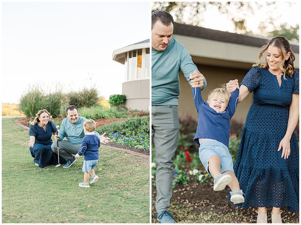 Slanovec family enjoying a family photography session at East Ridge Country Club in Shreveport Louisiana