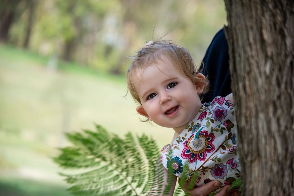 baby girl all smiles at her children's photography session on the Gold Coast