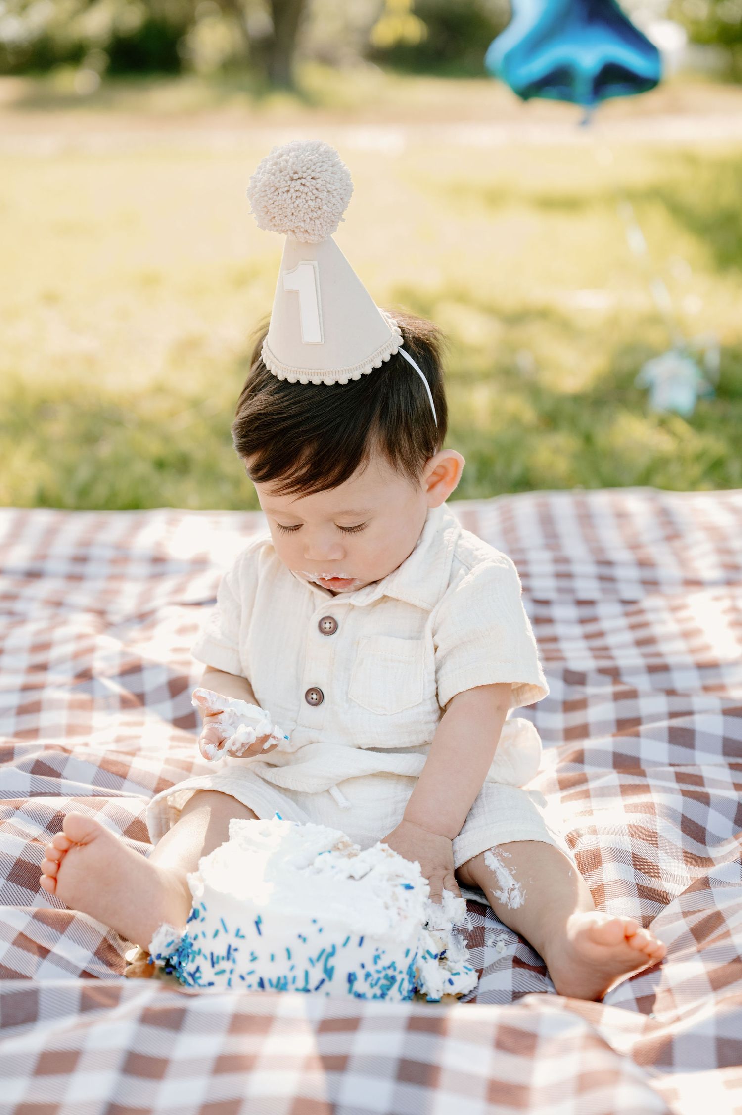 Milestone first birthday photos at Columbia Park in Kennewick, WA