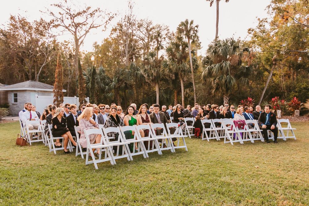 Channel Side Club in Palm Coast Florida. Wedding photography of outdoor ceremony. Guests portraits.
