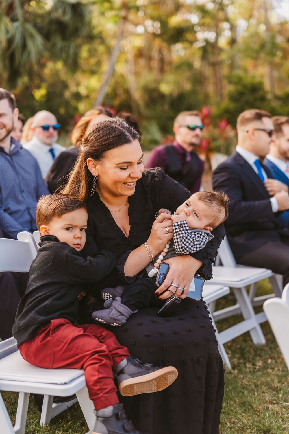Channel Side Club in Palm Coast Florida. Wedding photography of outdoor ceremony. Guests portraits.