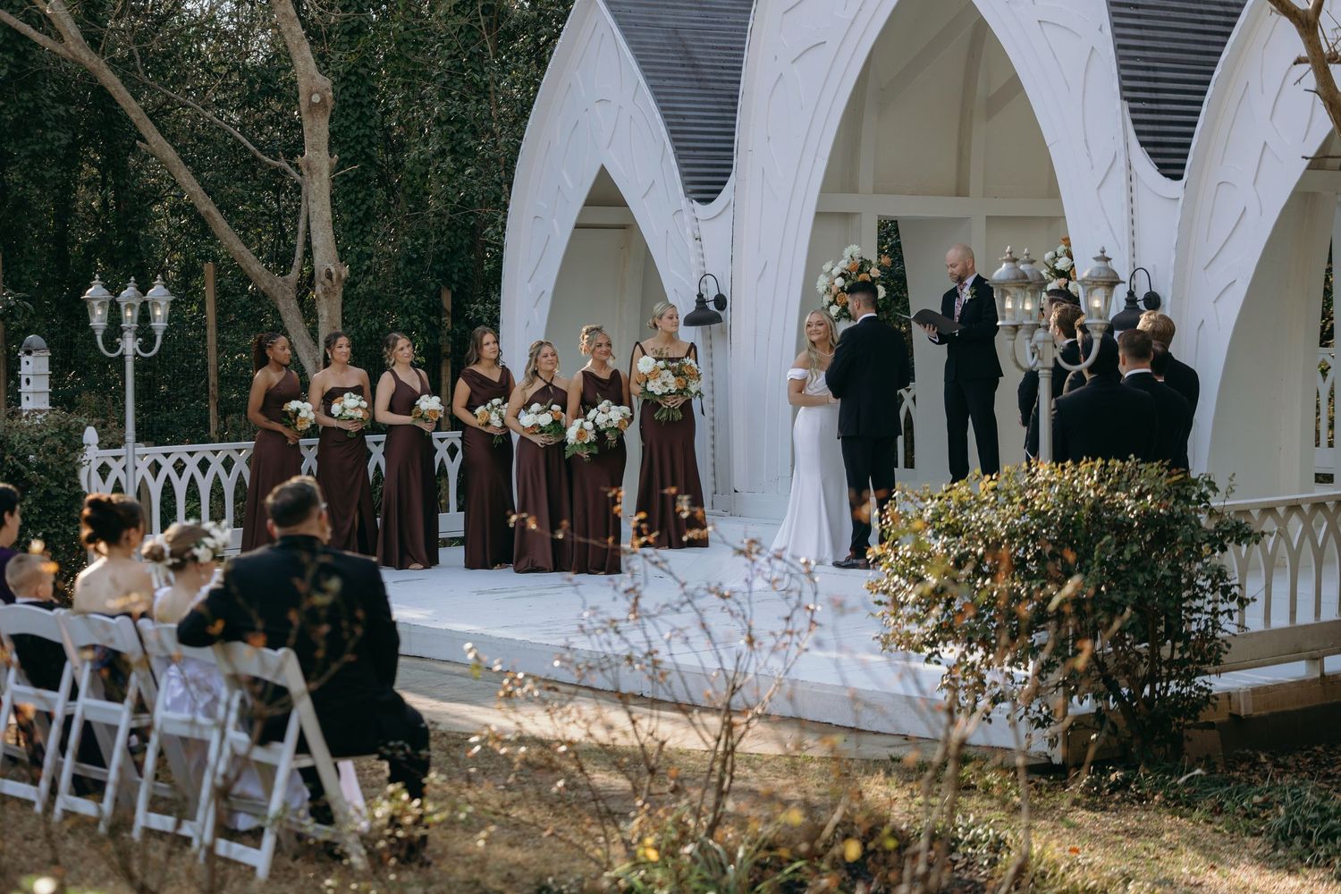 Outdoor wedding ceremony shot on 35mm film.