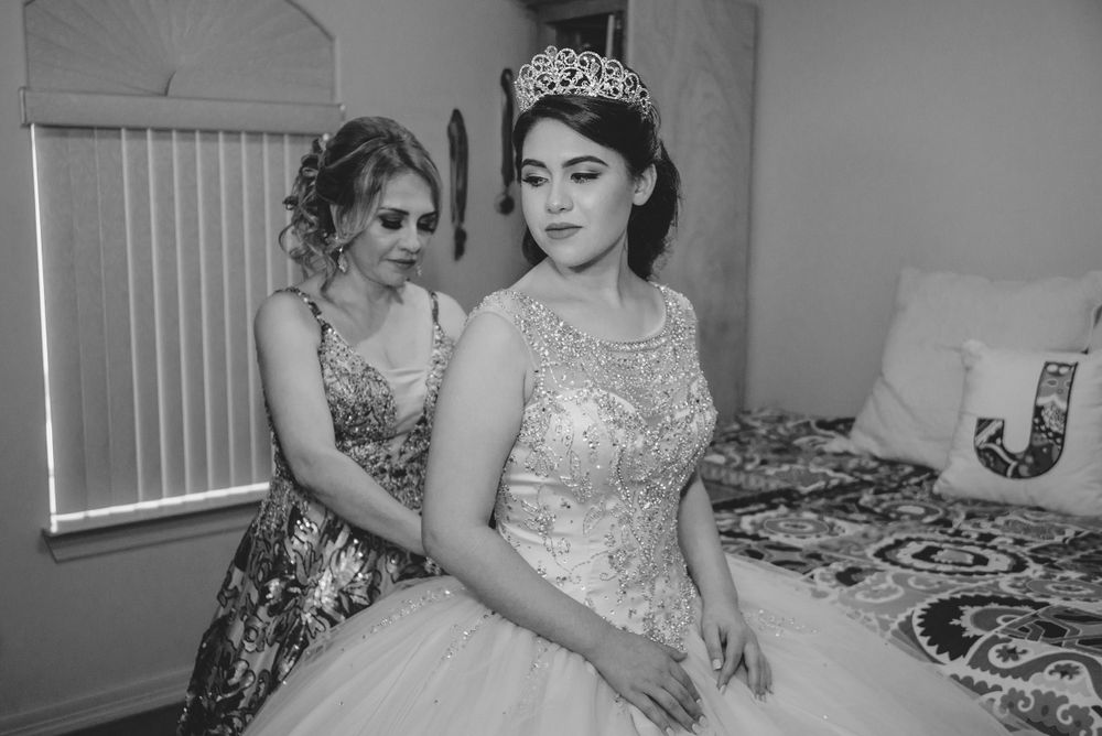 quinceanera getting ready for party. Corinthian Event Center. Mission, Texas. Wedding photography