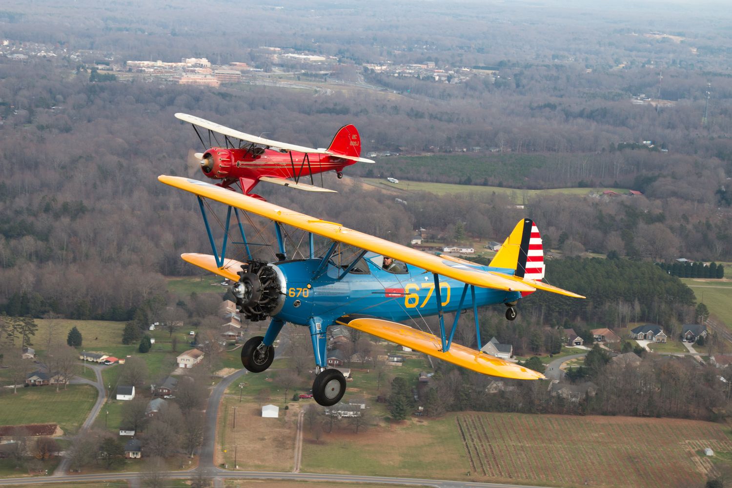 biplane photos in an air to air photo shoot