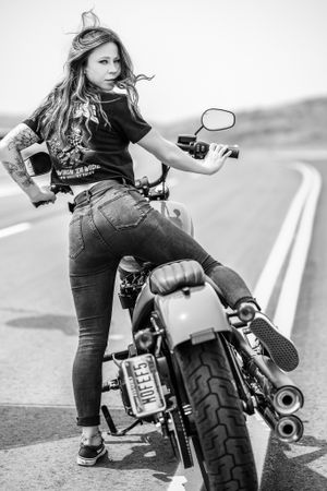 Grunge Fashion Senior Portraits, Girl with a Motorcycle, Boise Idaho Portrait Photographer