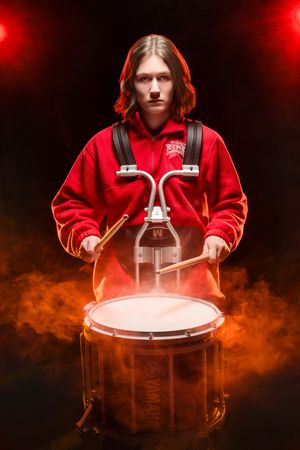 Senior Photos, Drum Solo, Creative Lighting, Boise's Senior Portrait Photographer. Fun Senior Photo Ideas using Instruments. Macy's Parade