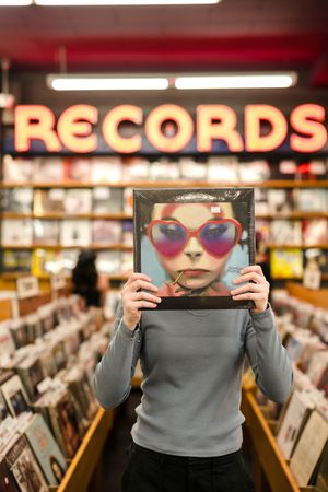 Fun Senior Portrait Ideas, Boise Record Exchange, Boise Senior Portrait Photographer