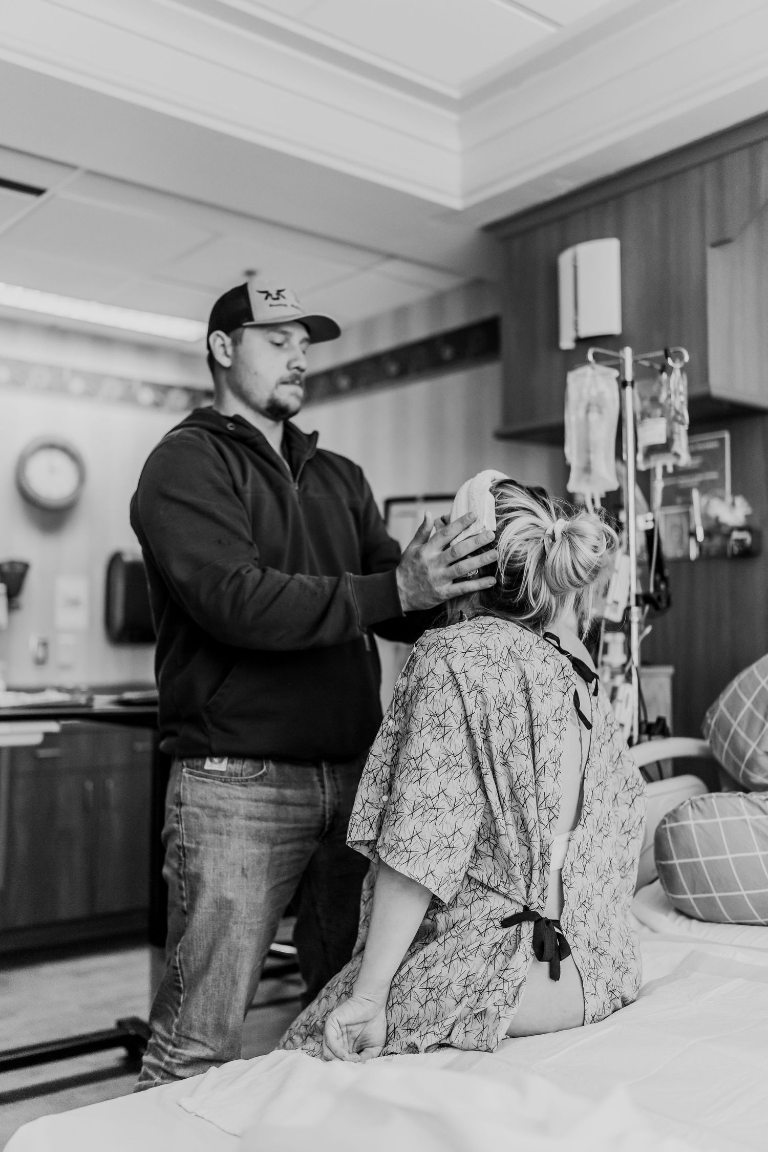 Father Supporting mother during labor at Hillcrest hospital in Tulsa, Oklahoma