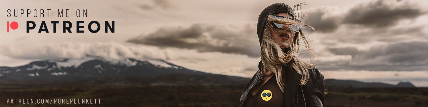 A banner image shows a silhouette against cloudy skies with Patreon support text.