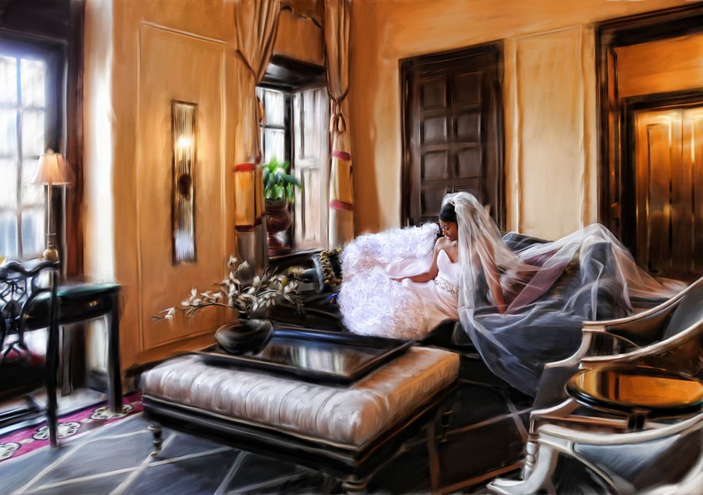 Halloween-themed living room with cobwebs and spooky decorations on vintage furniture.