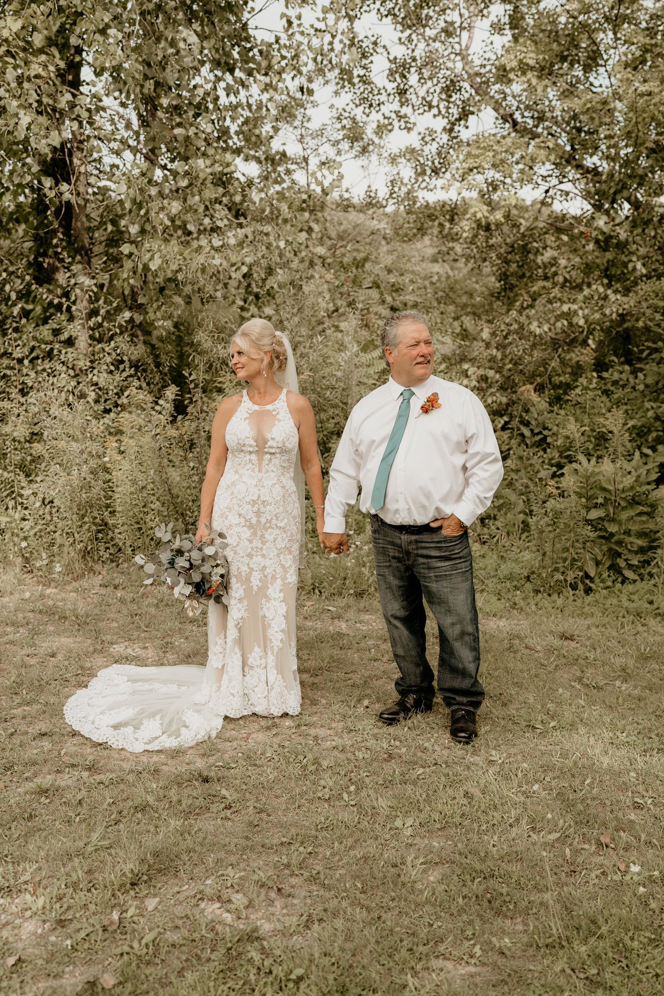 Hanover Michigan wedding photography sequence showing a couple sharing candid moments on a grassy hillside.