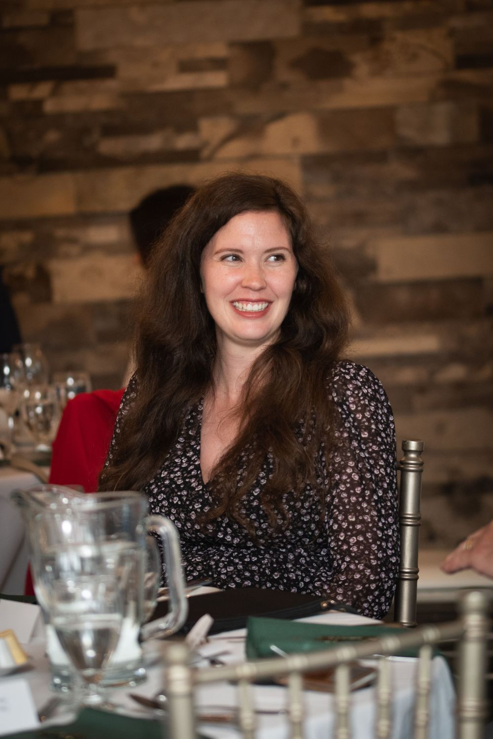 Guest candid at wedding reception at Stratford Country Club