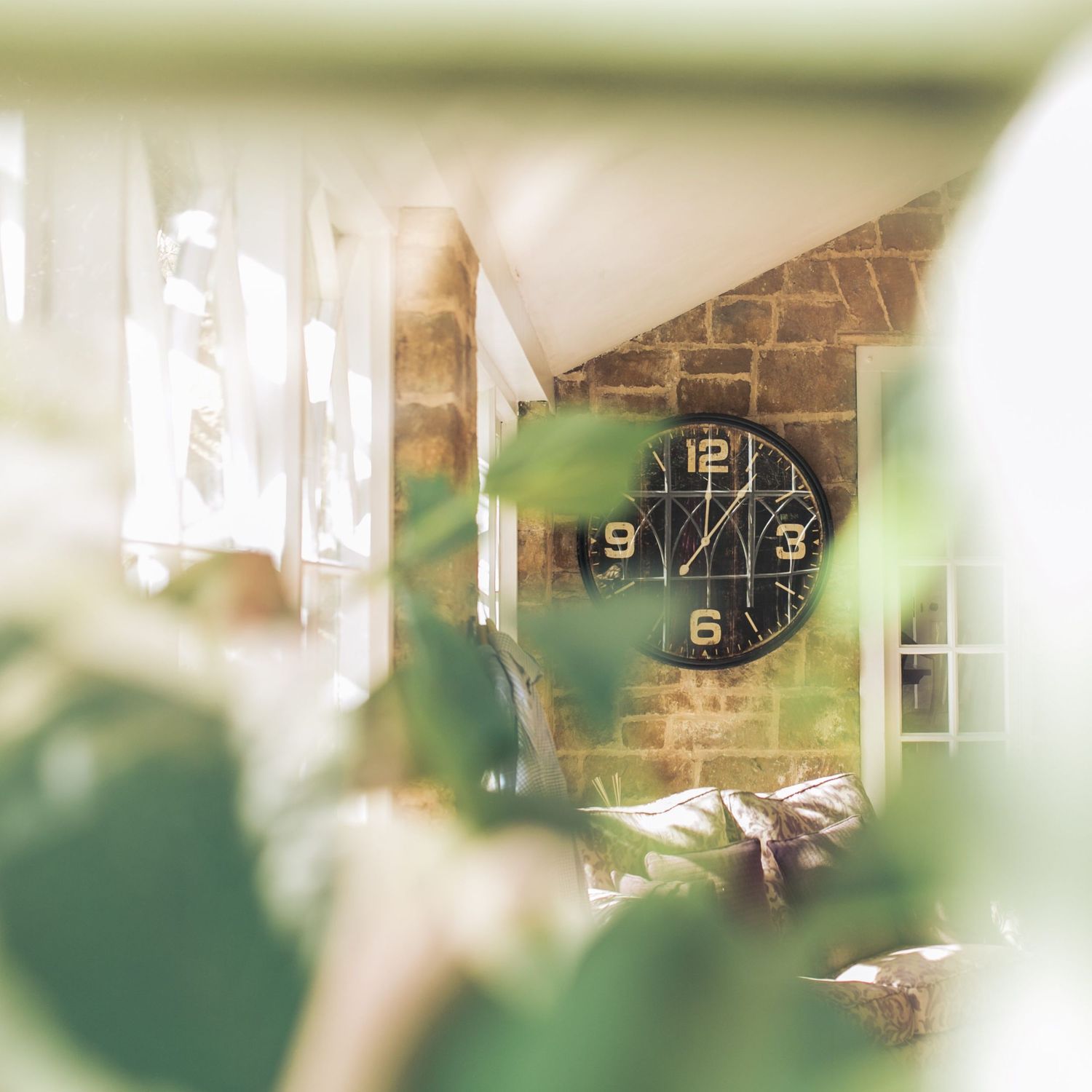 big clock on wall Gloucestershire branding photography