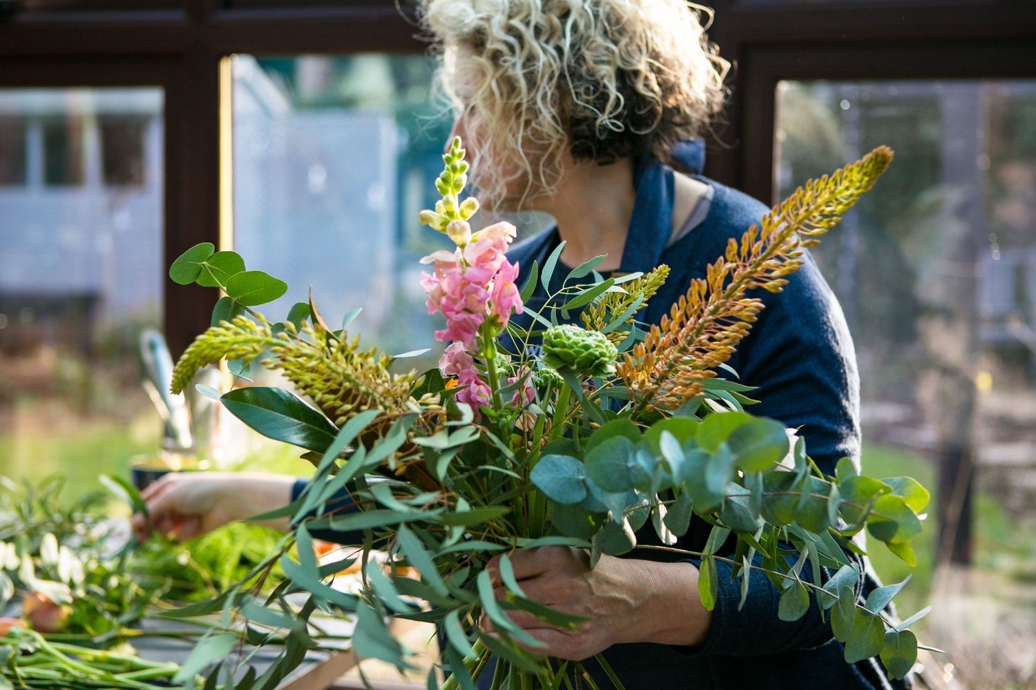 working with flowers  Gloucestershire branding photographer