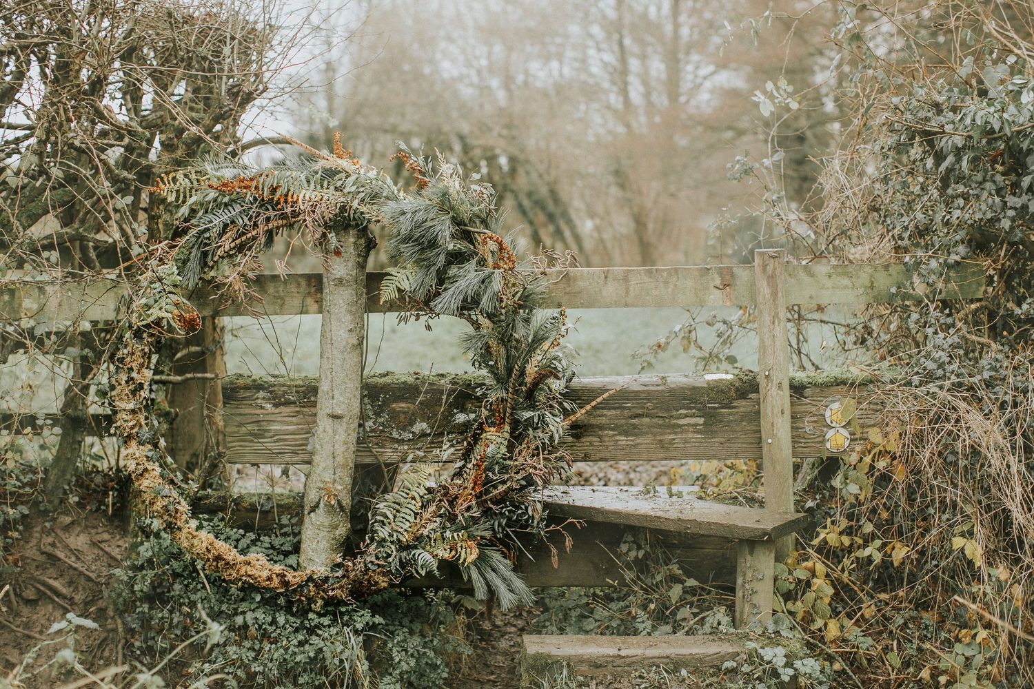 huge wreath outside Gloucestershire commercial photography