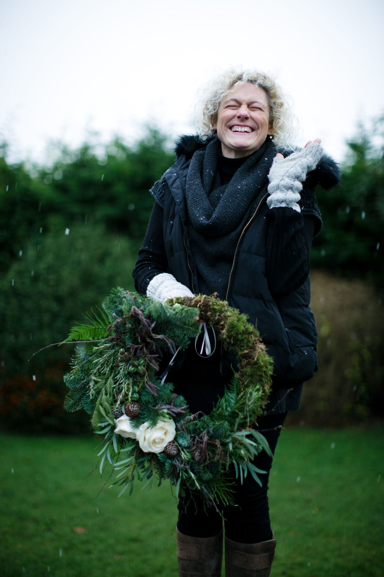 laughing in snow Gloucestershire commercial photography