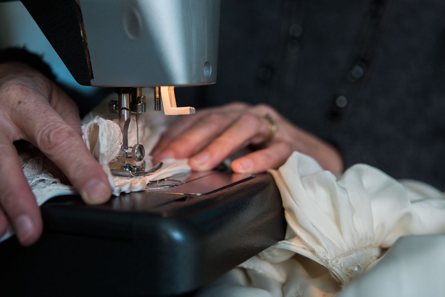 sewing a dress Gloucestershire commercial photography