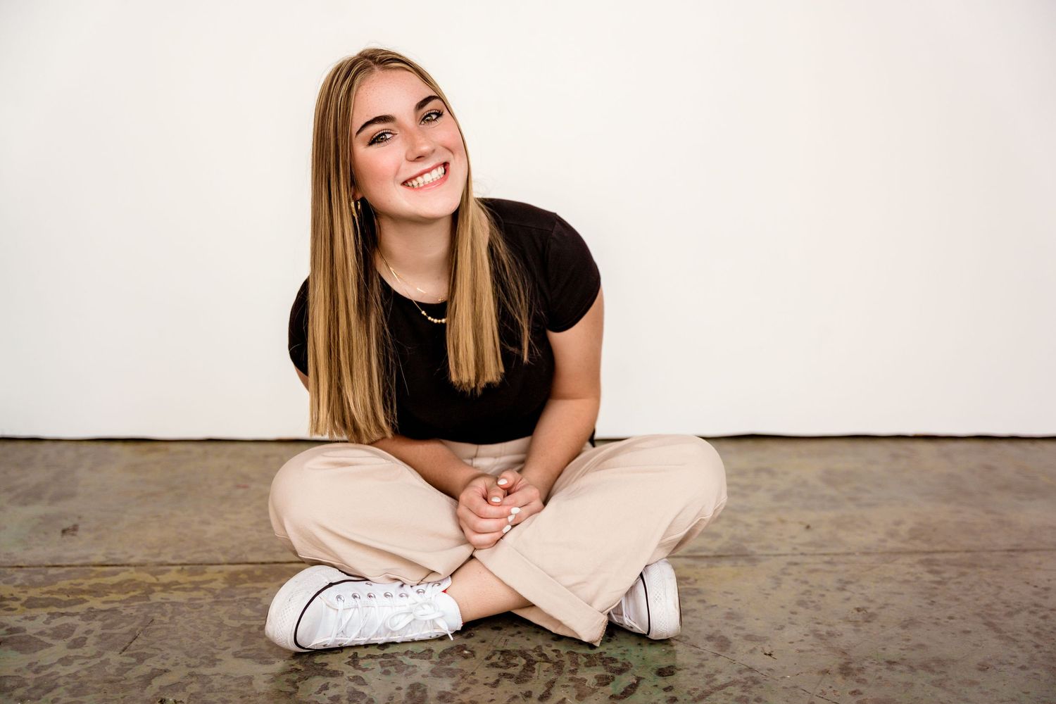 high school senior girl studio sitting portrait urban studios springfield missouri