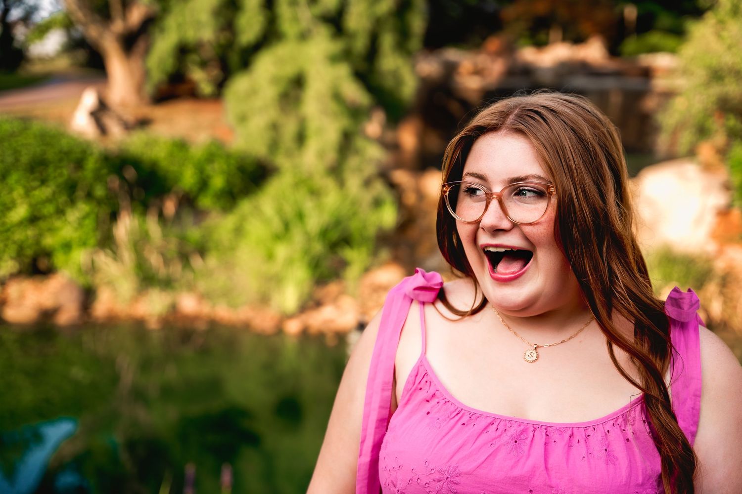 smiling portrait of high school senior girl