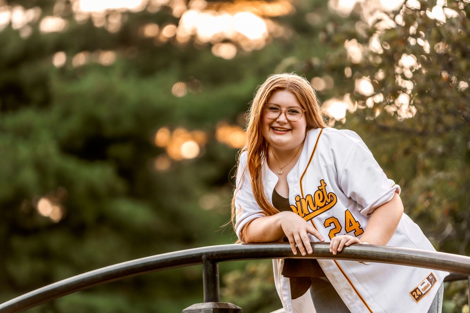 Senior girl portrait on bridge