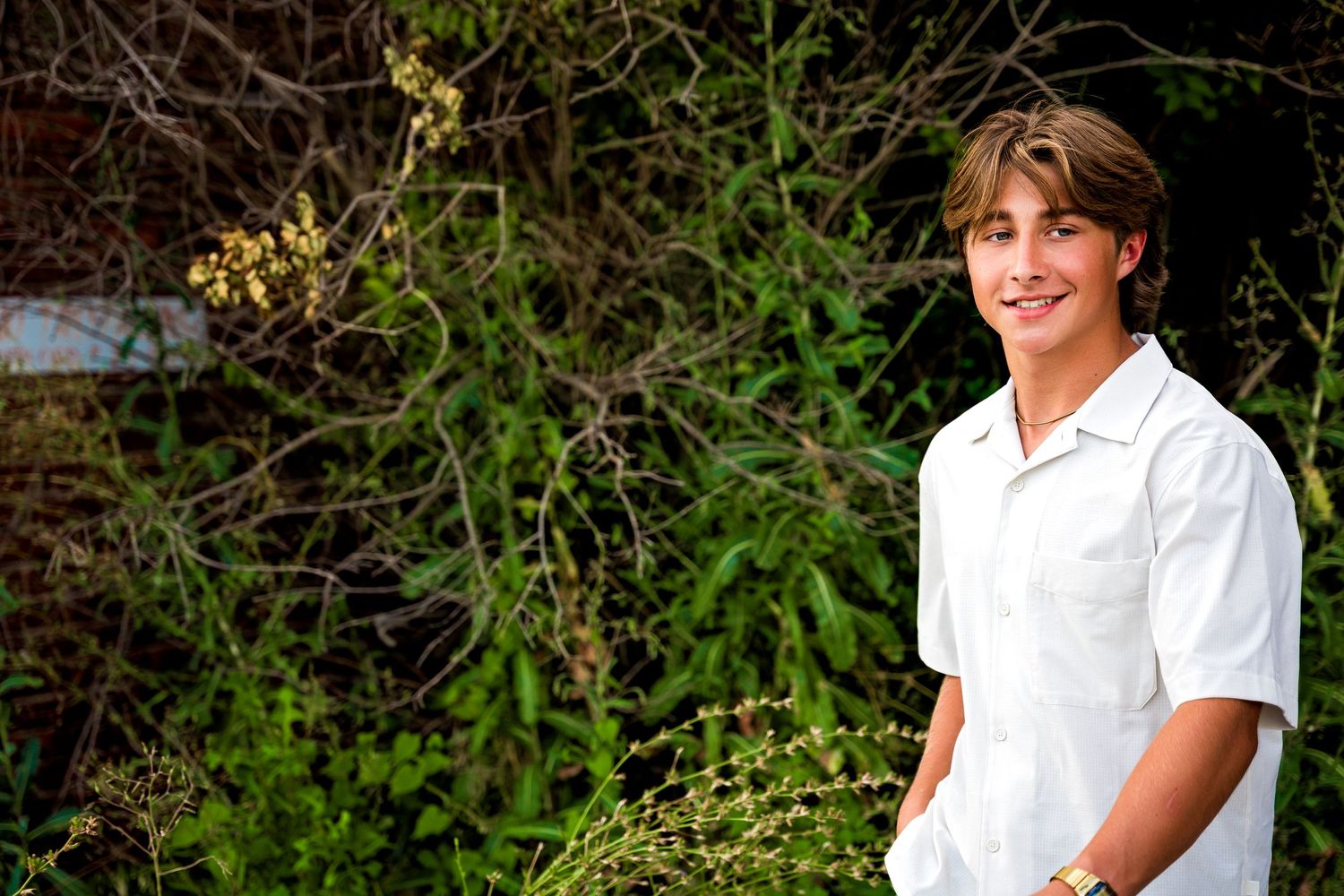 senior boy walking portrait