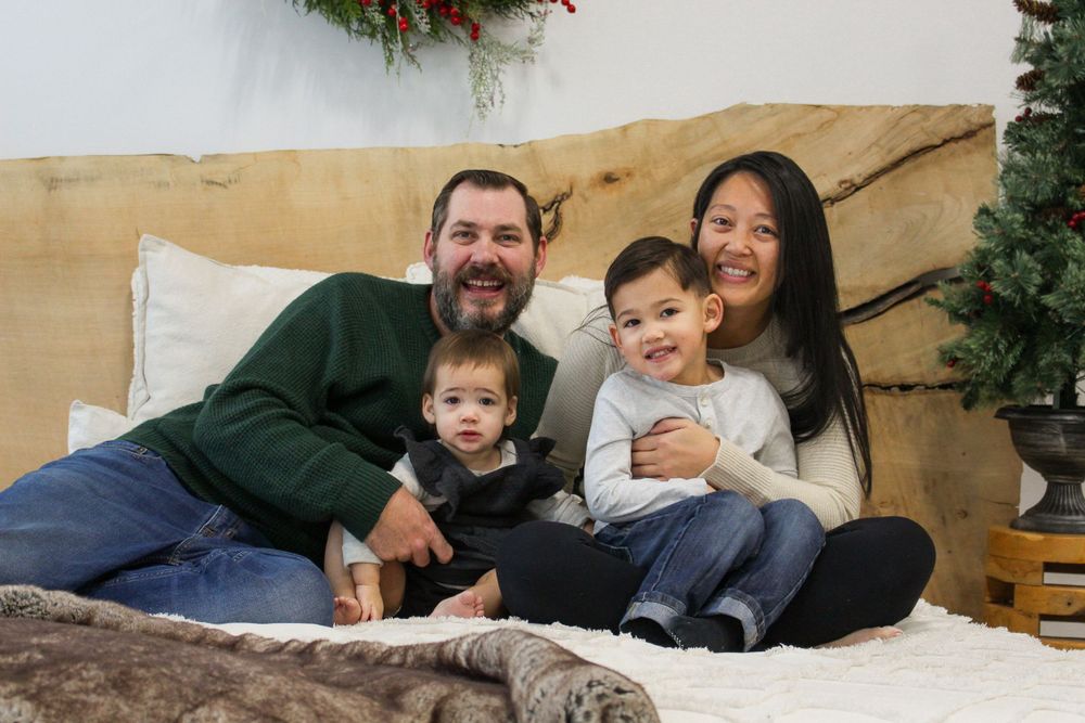 Kids and parents in photo