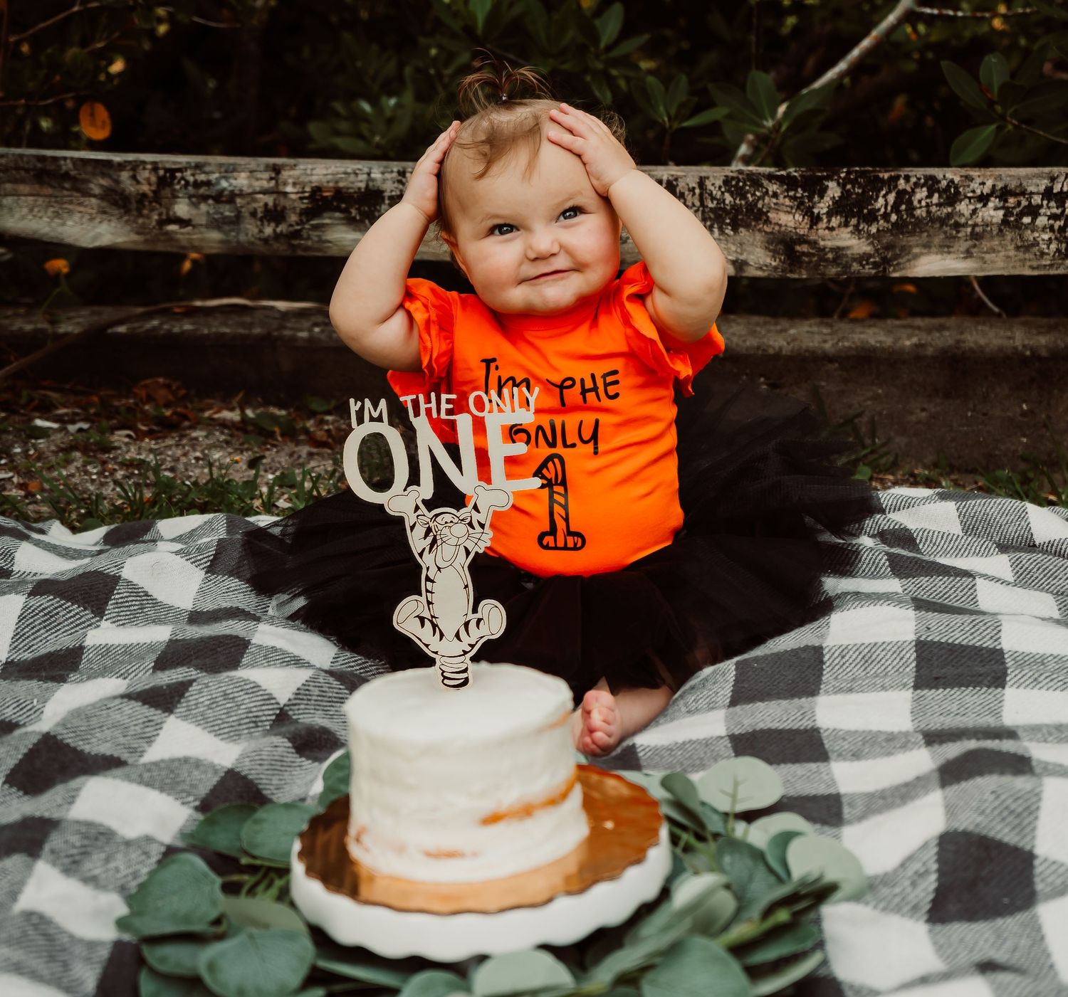 Outdoor Cake Smash Session at Indian Rocks Beach, Indian Rocks, FL; Baby excited to have cake