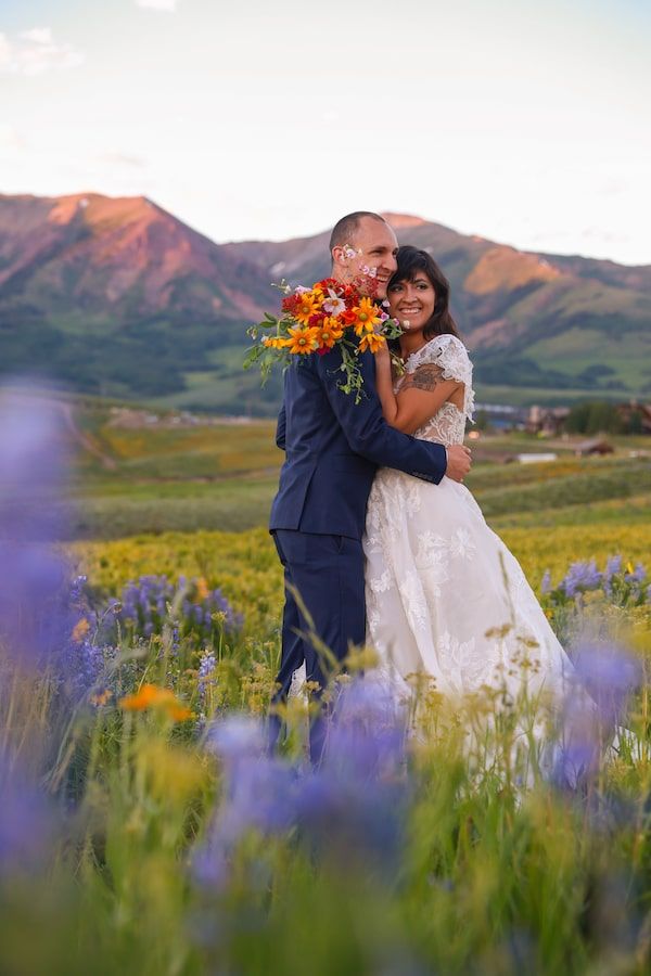 colorado elopement with wildflowers