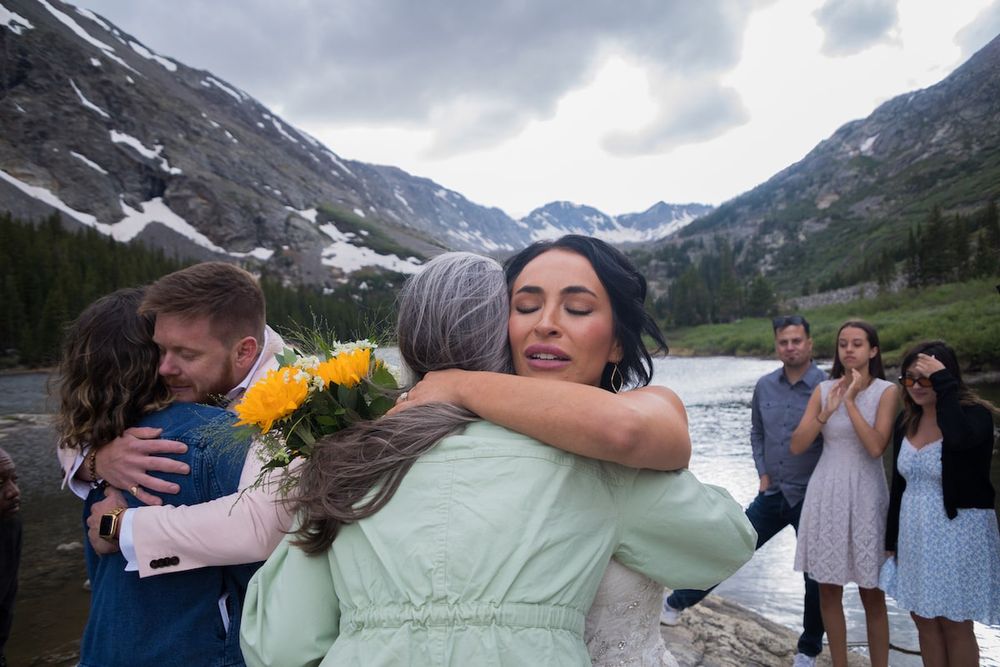 colorado elopement with mountain backdrop