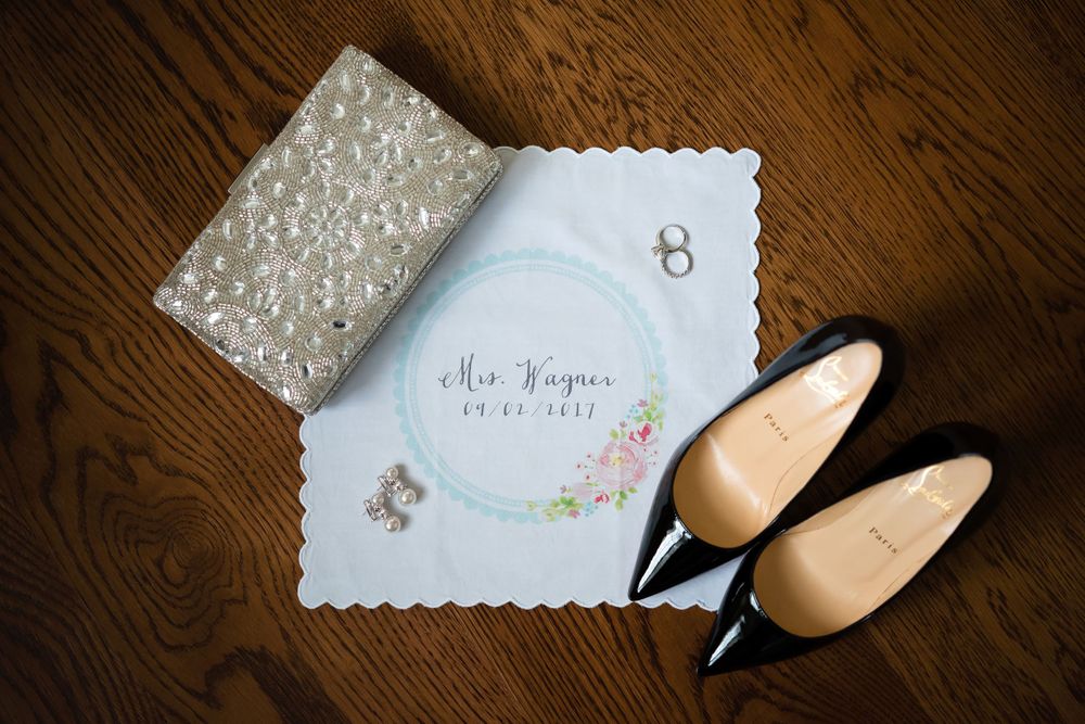 Bride's details on her wedding day in Akron, Ohio.