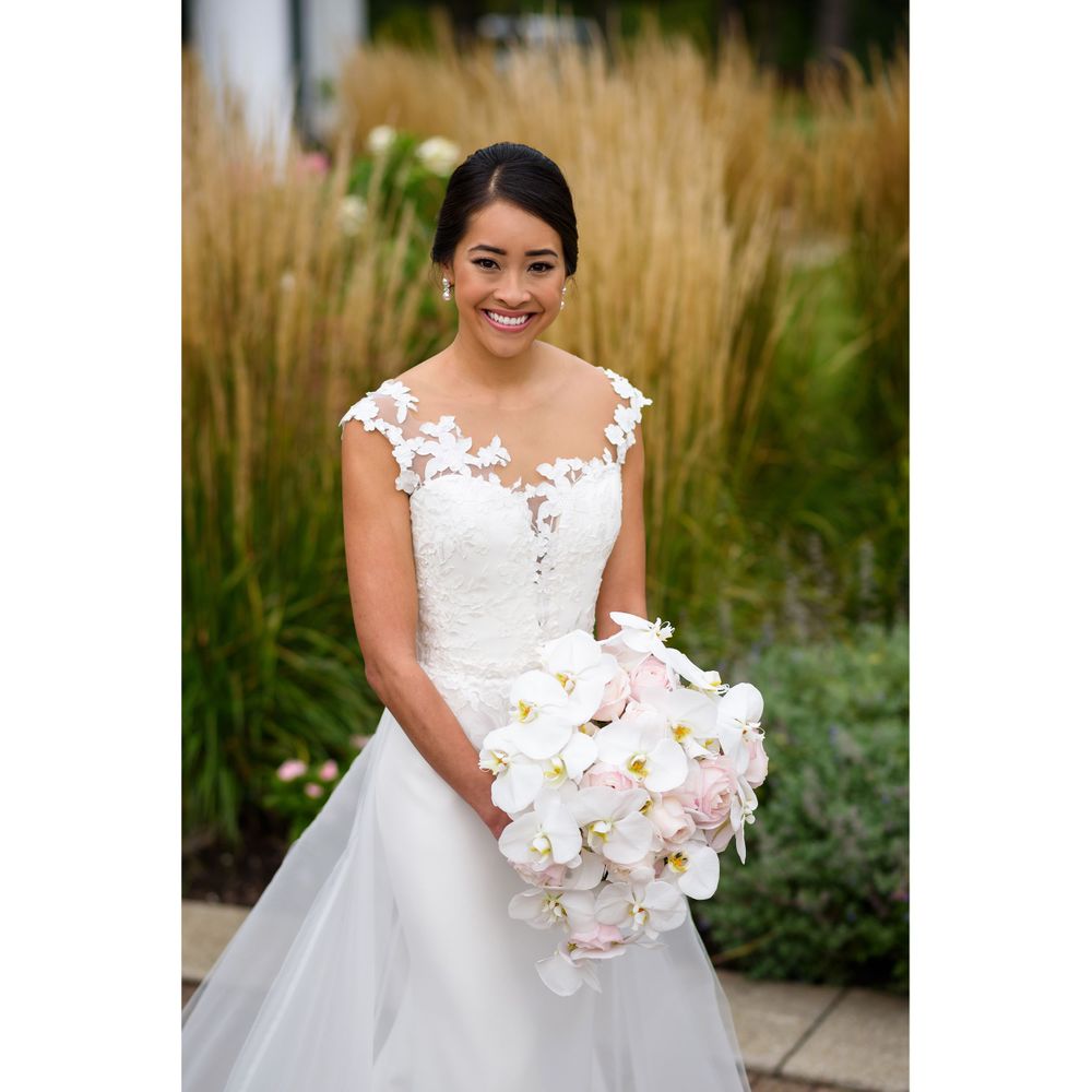Bride on wedding day at Fairlawn Country Club in Akron, Ohio.