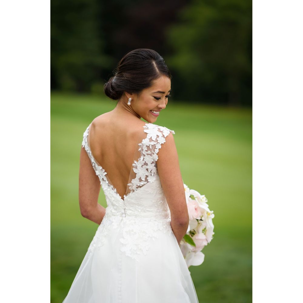 Bride on her wedding day at Fairlawn Country Club in Akron, Ohio.