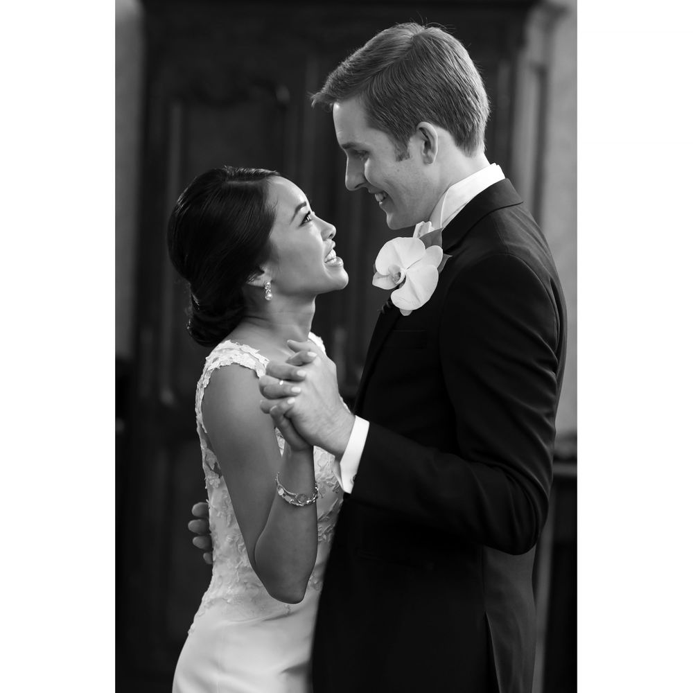 Bride and groom dance during their wedding at Fairlawn Country Club in Akron, Ohio.