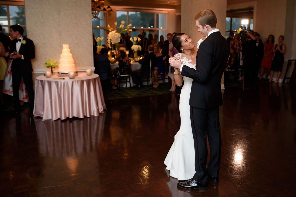 First dance during wedding at Fairlawn Country Club in Akron, Ohio.
