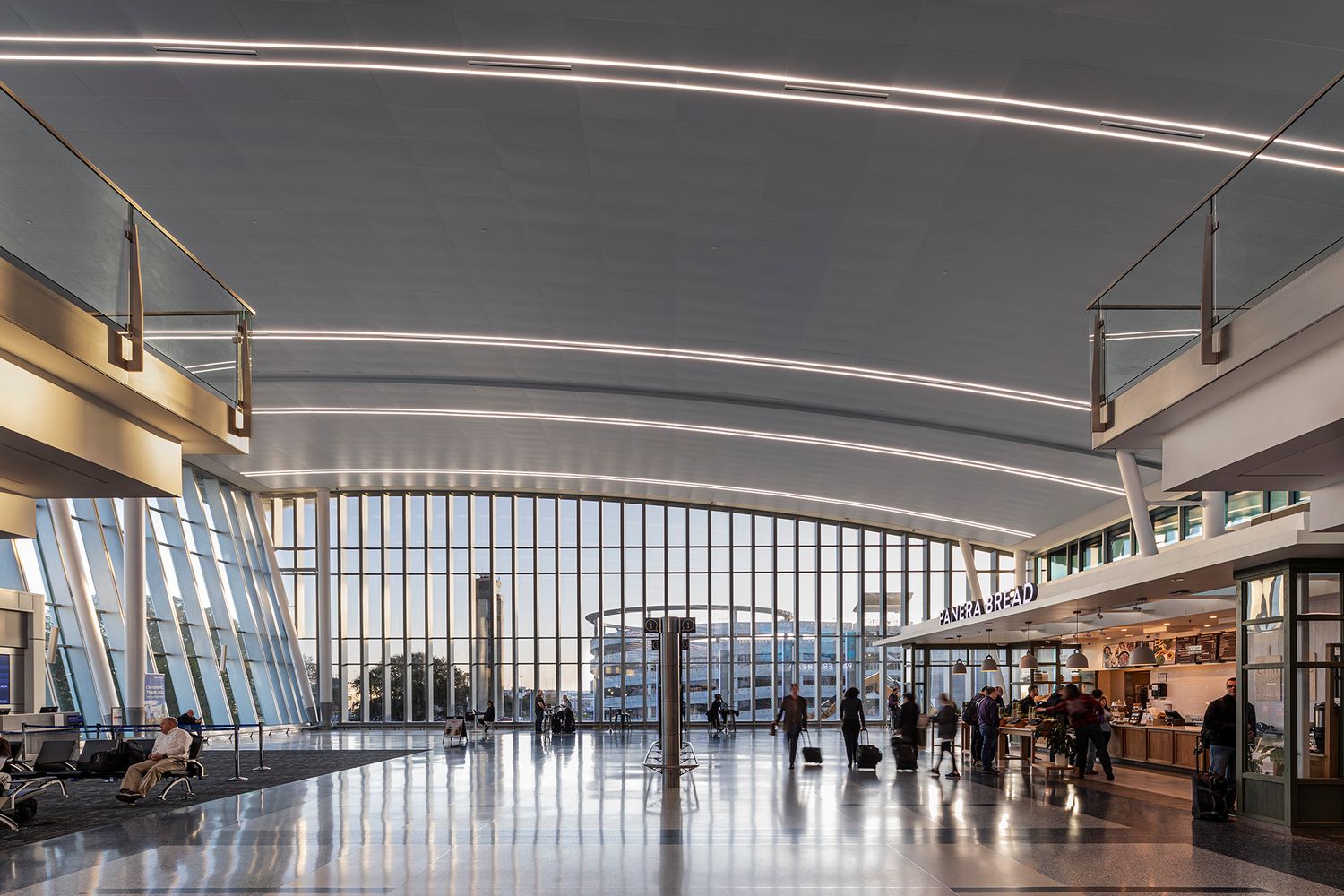 Interior architectural photo of Charlotte Douglas Airport