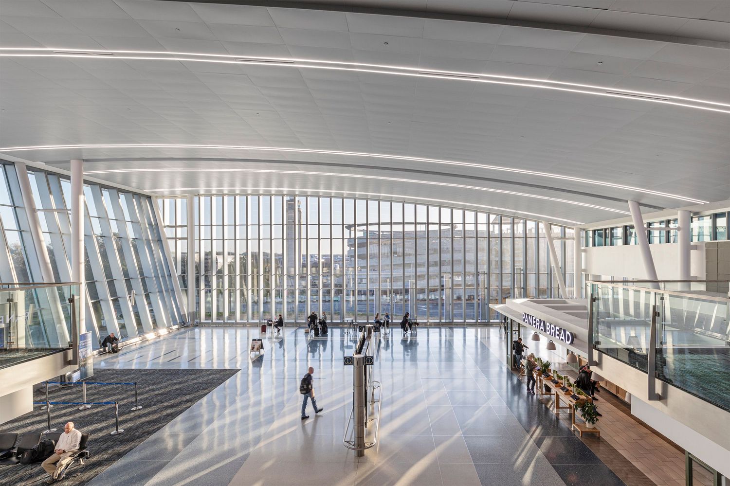 Interior architectural photo of Charlotte Douglas Airport
