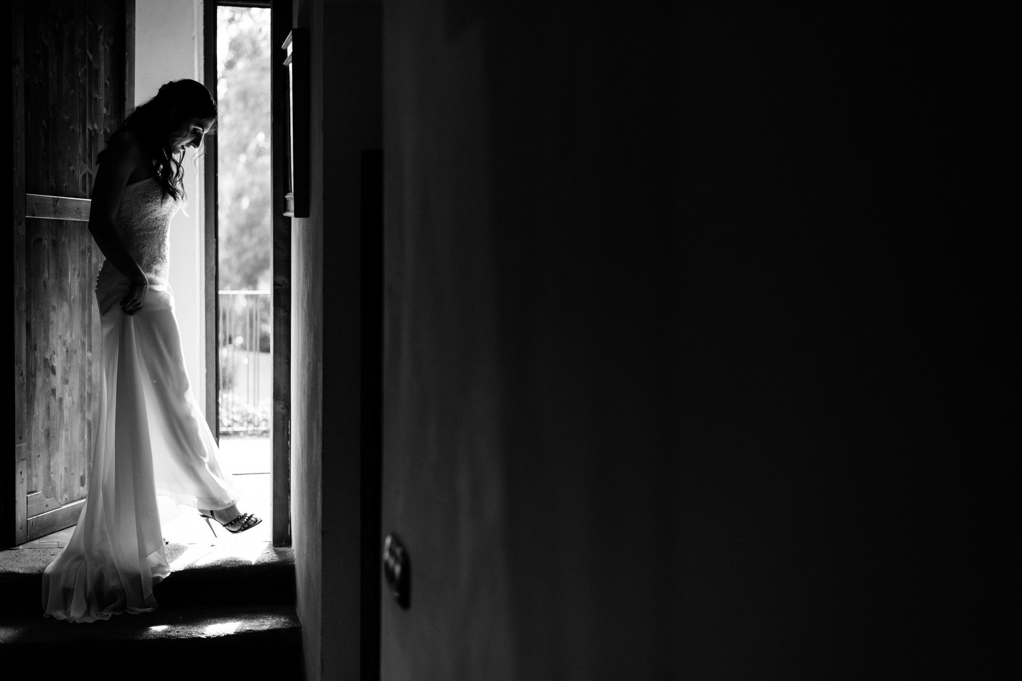 ritratto sposa in bianco e nero