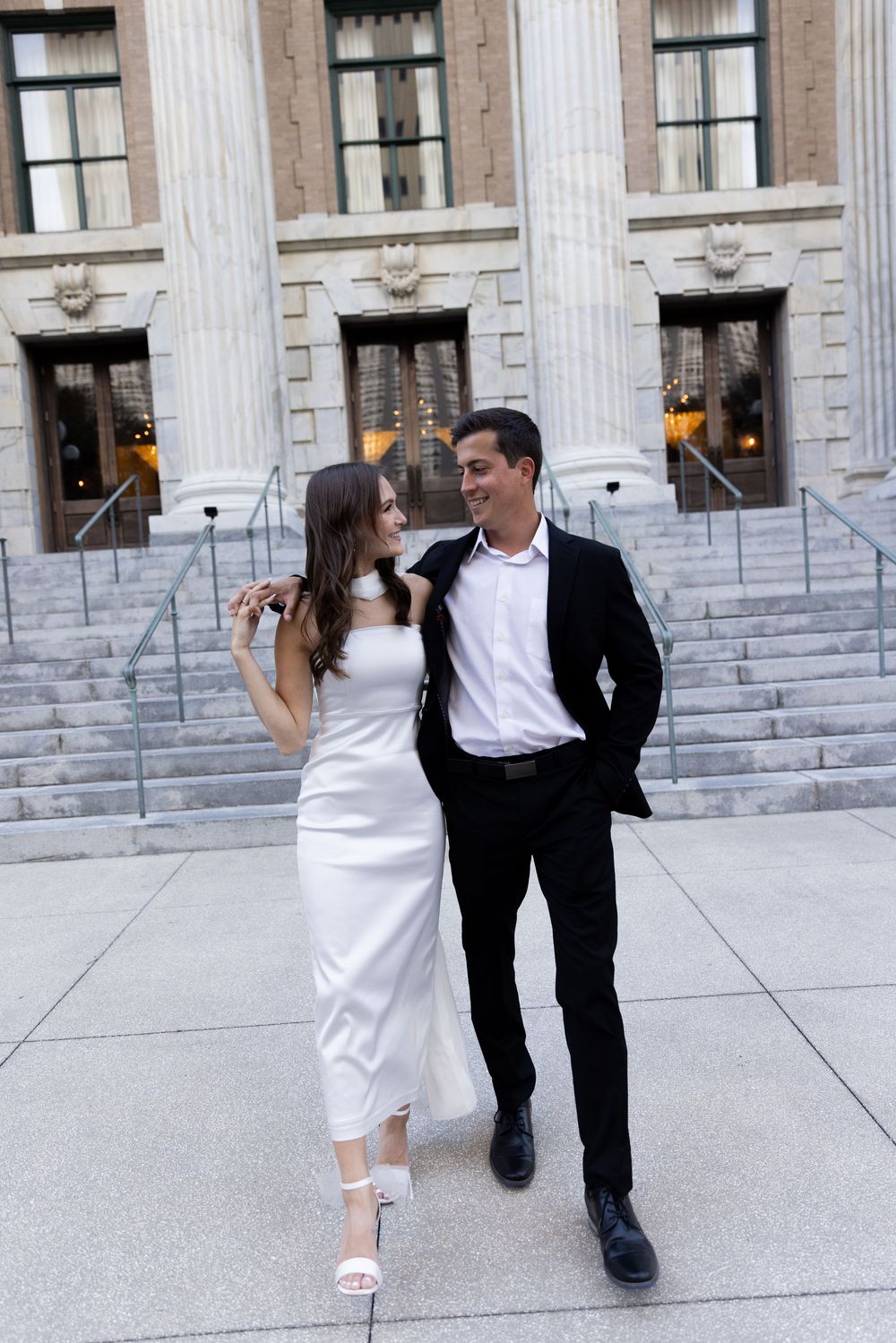 Orlando luxury wedding photographer bride and groom being silly and making memories.