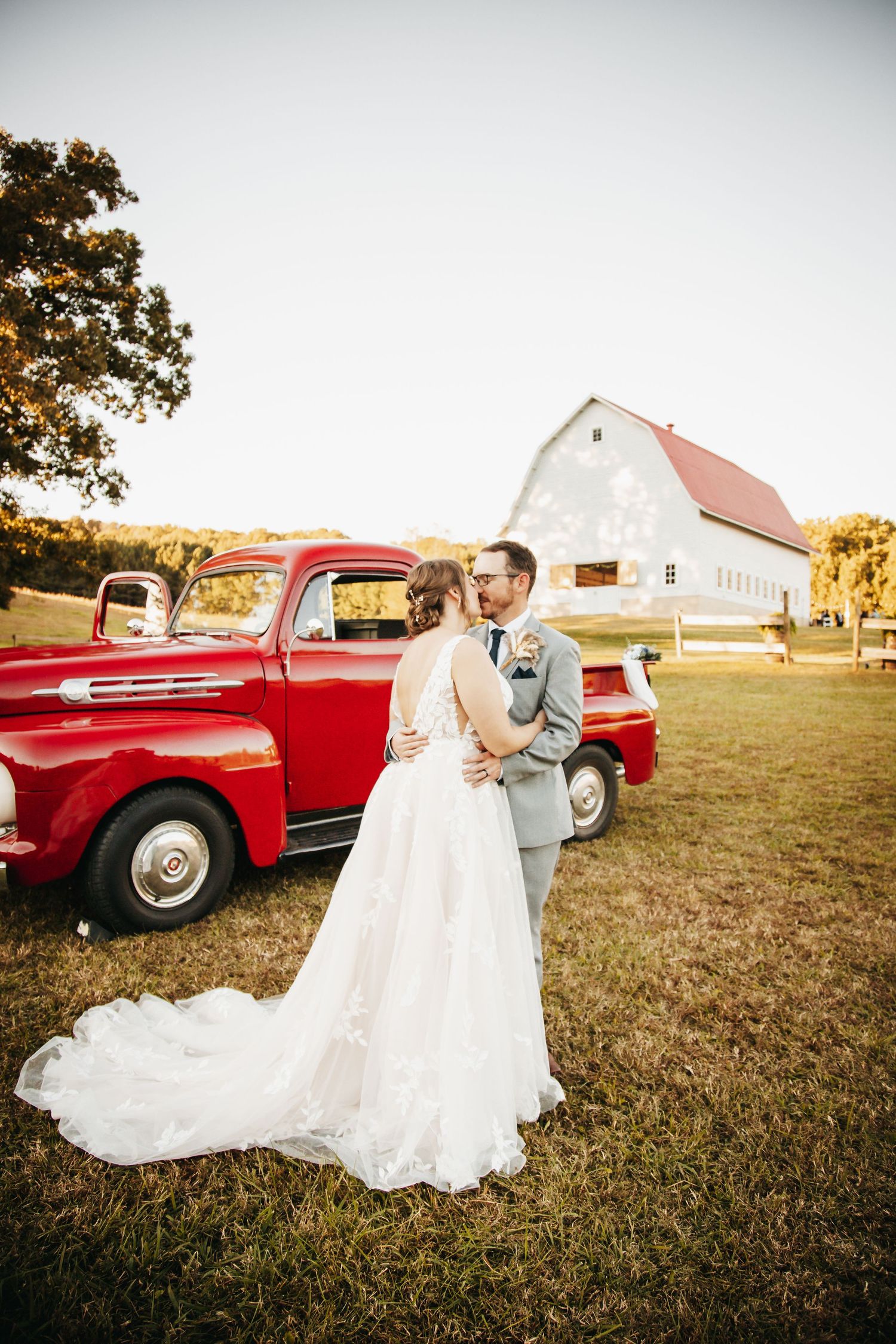 Lindsey and Trevor enjoying their wedding day at The Barn at Riverwood Farm in Fieldale, Virginia.