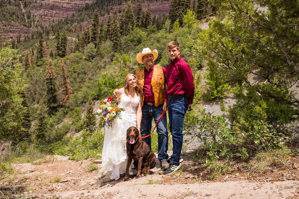 romantic summer elopement in our Colorado with couple smiling and having a great time