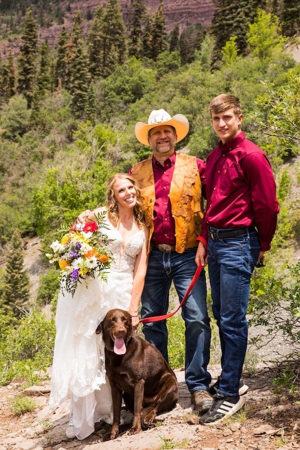 romantic summer elopement in our Colorado with couple smiling and having a great time