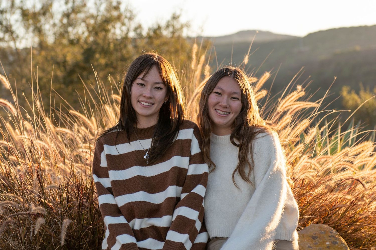 Family shot of two sisters