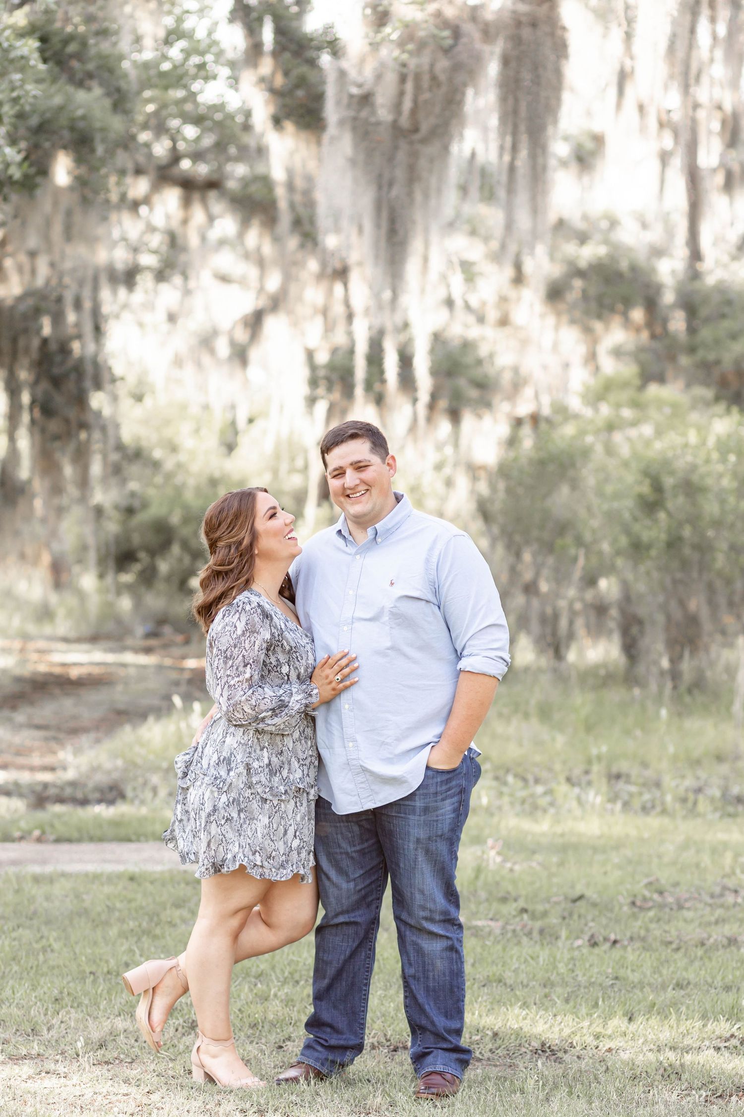 Engaged Couple at Foutainbleu State Park in Covington, Louisiana