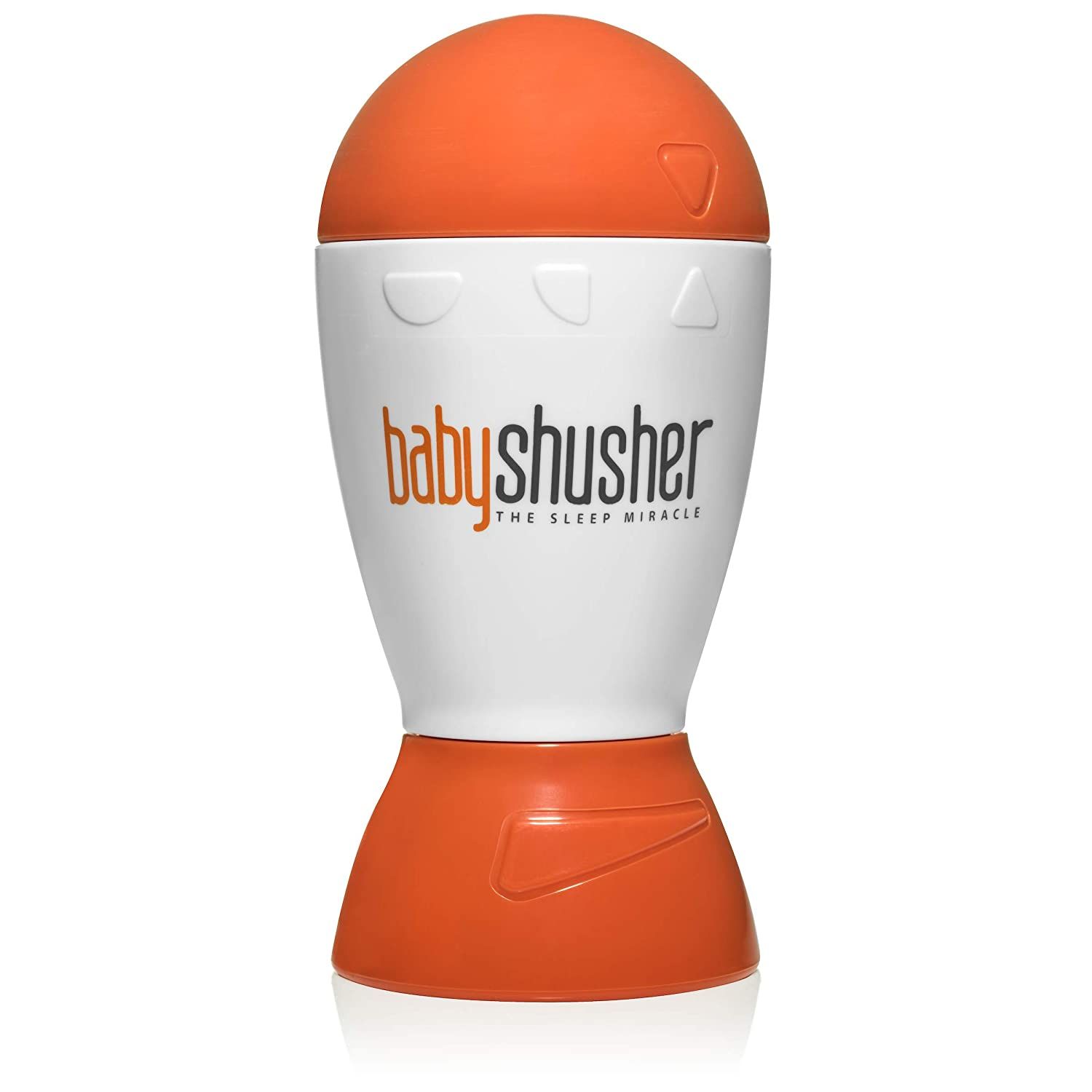 Orange and white Baby Shusher sound machine device for infant sleep.
