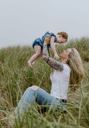 Mother-daughter photo session at Conrad's Beach, Lawrencetown, outside of Halifax, Nova Scotia