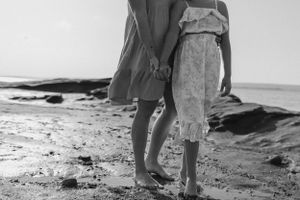 Mother-daughter photo session at Evangeline Beach, Grand Pre, Nova Scotia