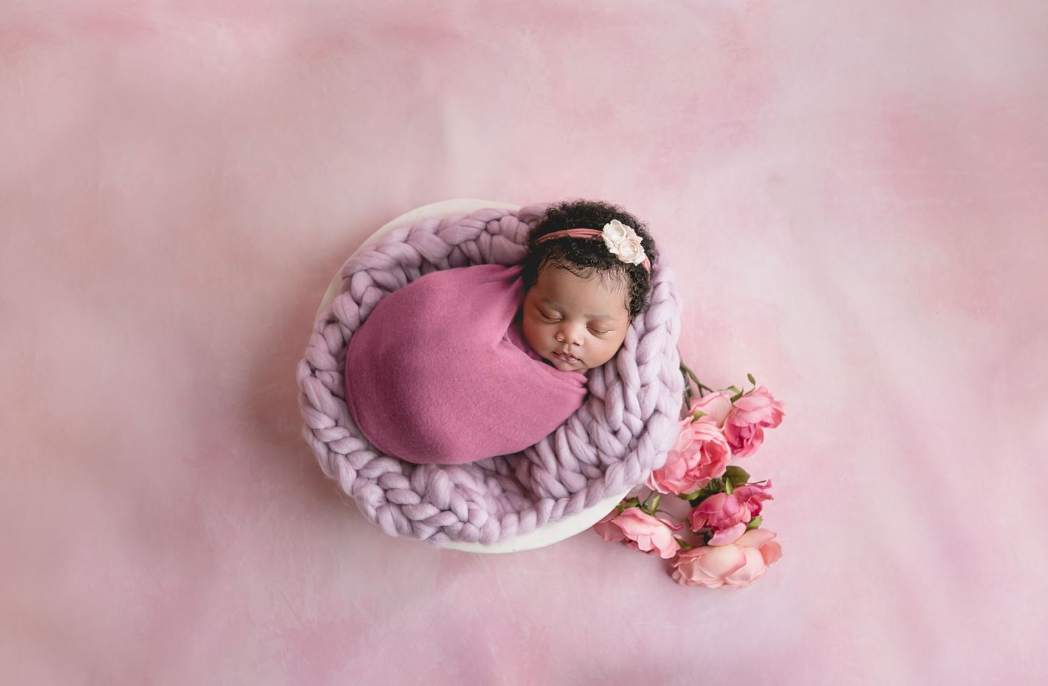 Orlando Newborn Photography, studio baby girl in pink