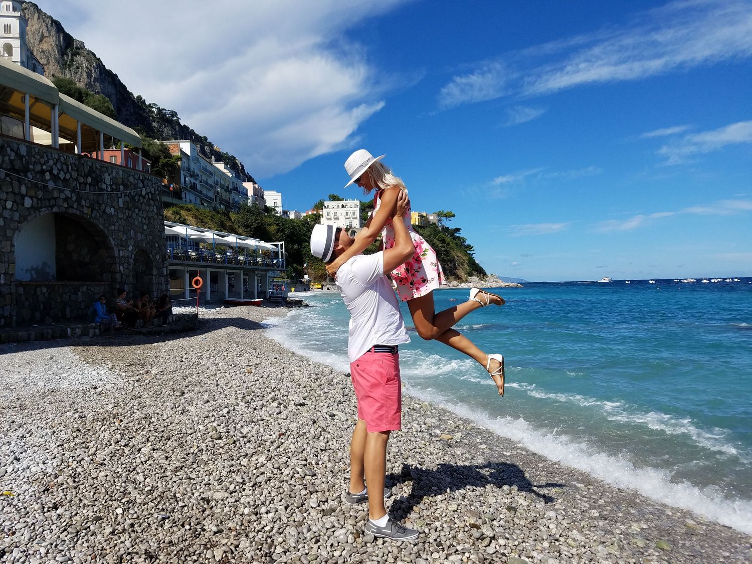 romantic photo of a couple at a beach