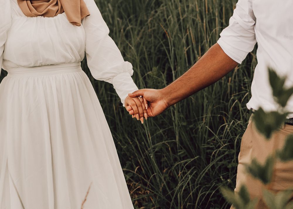 Indian couple holding hands